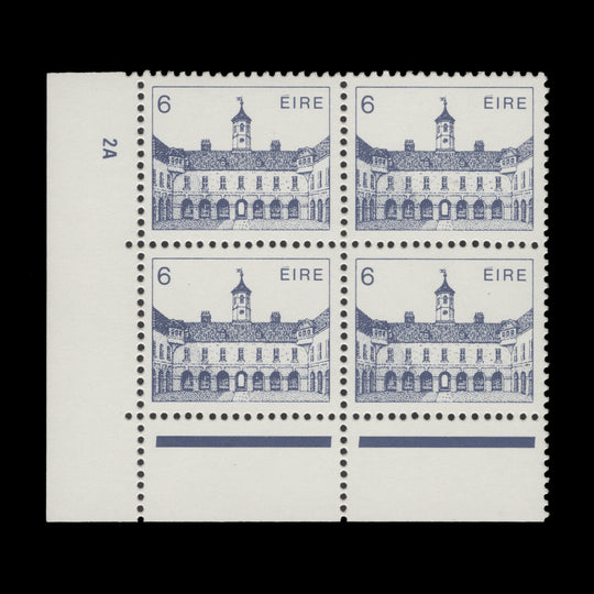 Ireland 1985 (MNH) 6p Dr Steeven's Hospital cylinder 2A block, chalky paper