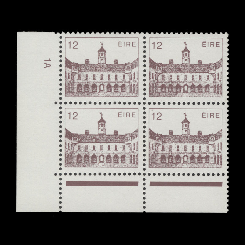 Ireland 1983 (MNH) 12p Dr Steeven's Hospital cylinder 1A block, ordinary paper