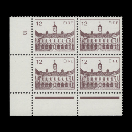 Ireland 1983 (MNH) 12p Dr Steeven's Hospital cylinder 1B block, ordinary paper