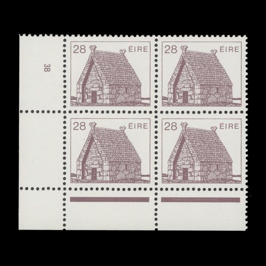 Ireland 1985 (MNH) 28p St MacDara's Church cylinder 3B block, chalky paper