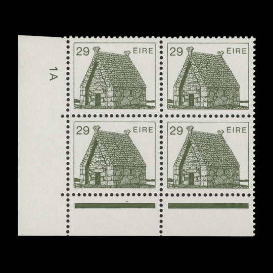 Ireland 1982 (MNH) 29p St MacDara's Church cylinder 1A block, ordinary paper
