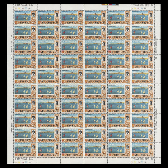 Jersey 1969 (MNH) ½d Elizabeth Castle sheet