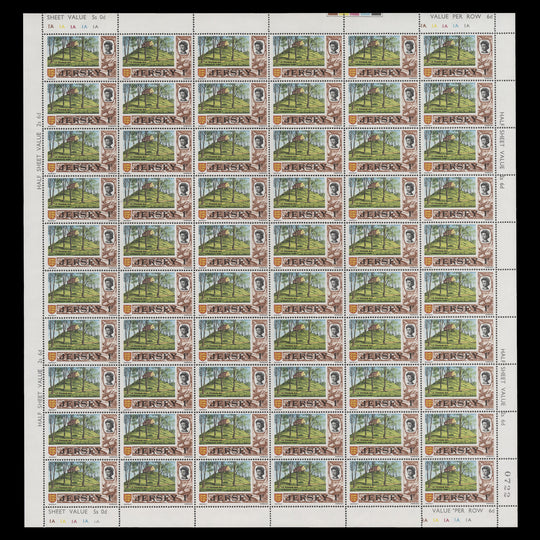 Jersey 1969 (MNH) 1d La Hougue Bie sheet