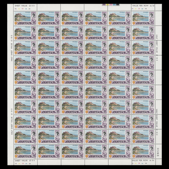 Jersey 1969 (MNH) 1s Mont Orgueil Castle by Day sheet