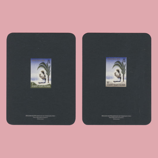 Gilbert & Ellice Islands 1969 Christmas imperf proofs on presentation cards