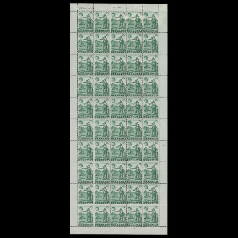Grenada 1970 (MNH) 25c Pirates plate 1 pane, printer's file copy