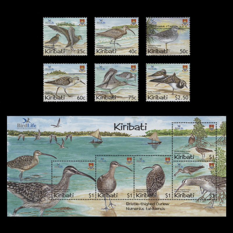 Kiribati 2004 (MNH) Shore Birds set and miniature sheet