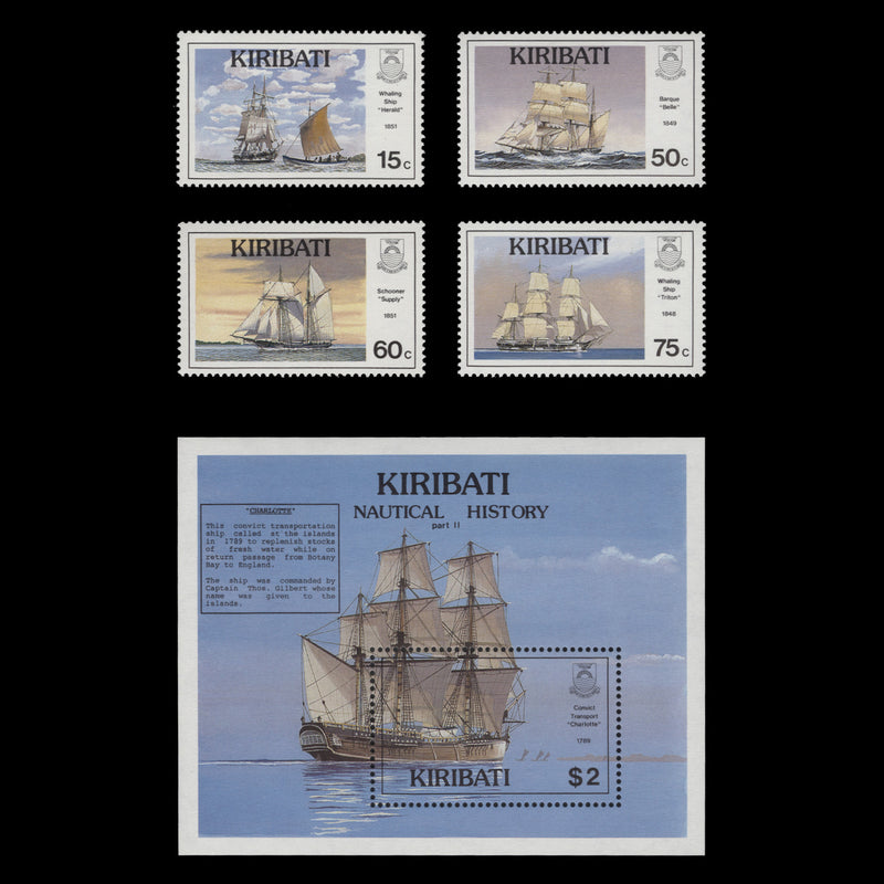 Kiribati 1990 (MNH) Nautical History set and miniature sheet