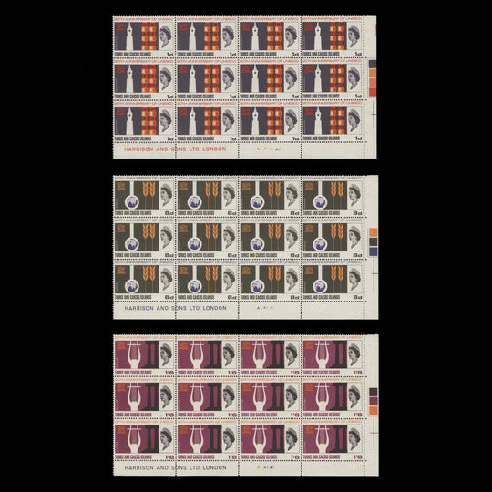 Turks & Caicos Islands 1966 (MLH) UNESCO Anniversary imprint/plate blocks