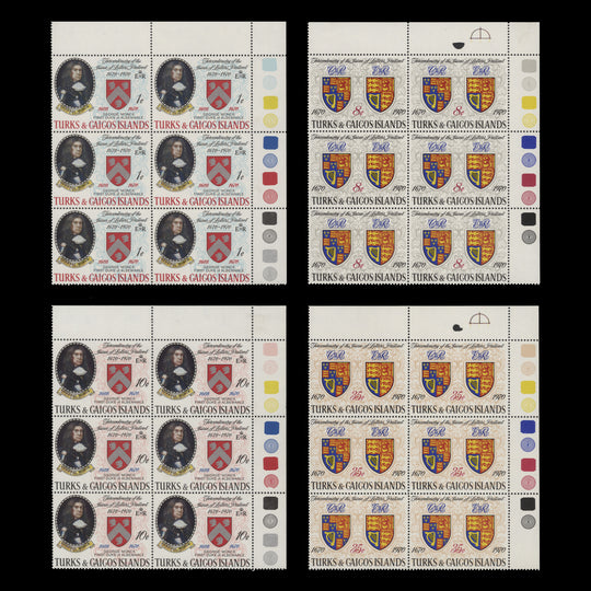 Turks & Caicos Islands 1970 (MLH) Letters Patent traffic light blocks