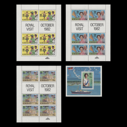 Kiribati 1982 (MNH) Royal Visit sheetlets and miniature sheet