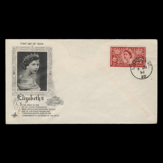 Great Britain 1953 (FDC) 2½d Coronation, LONDON WC