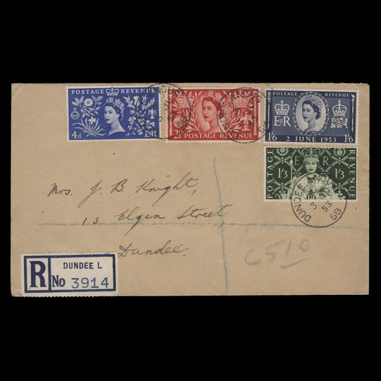Great Britain 1953 Coronation first day cover, DUNDEE