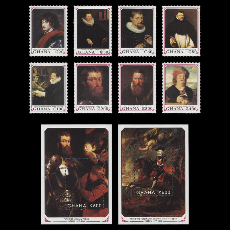 Ghana 1990 (MNH) Rubens Death Anniversary set and miniature sheets