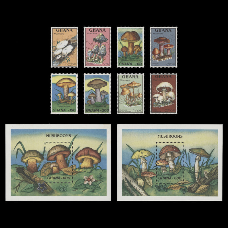 Ghana 1989 (MNH) Fungi set and miniature sheets