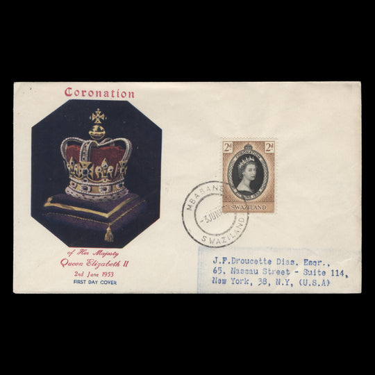 Swaziland 1953 (FDC) 2d Coronation, MBABANE