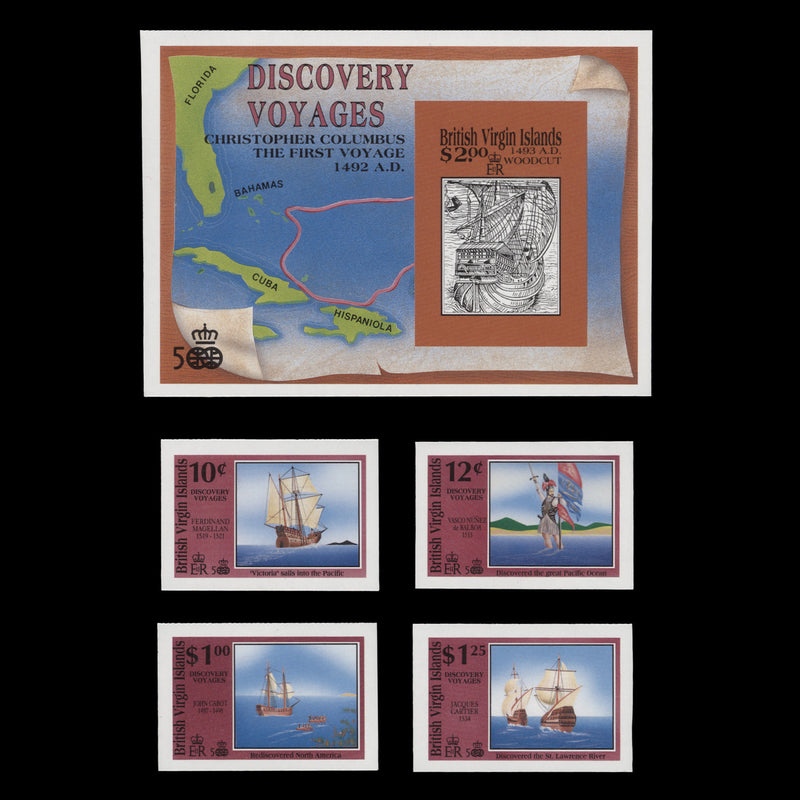 British Virgin Islands 1991 Discovery Voyages imperf proofs