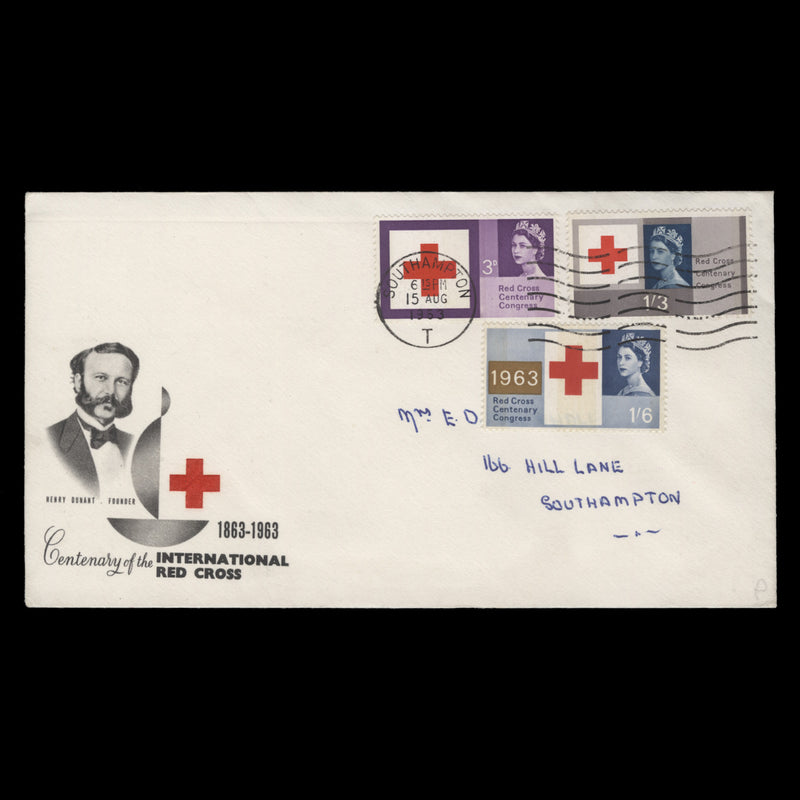 Great Britain 1963 (FDC) Red Cross Centenary phosphor, SOUTHAMPTON T