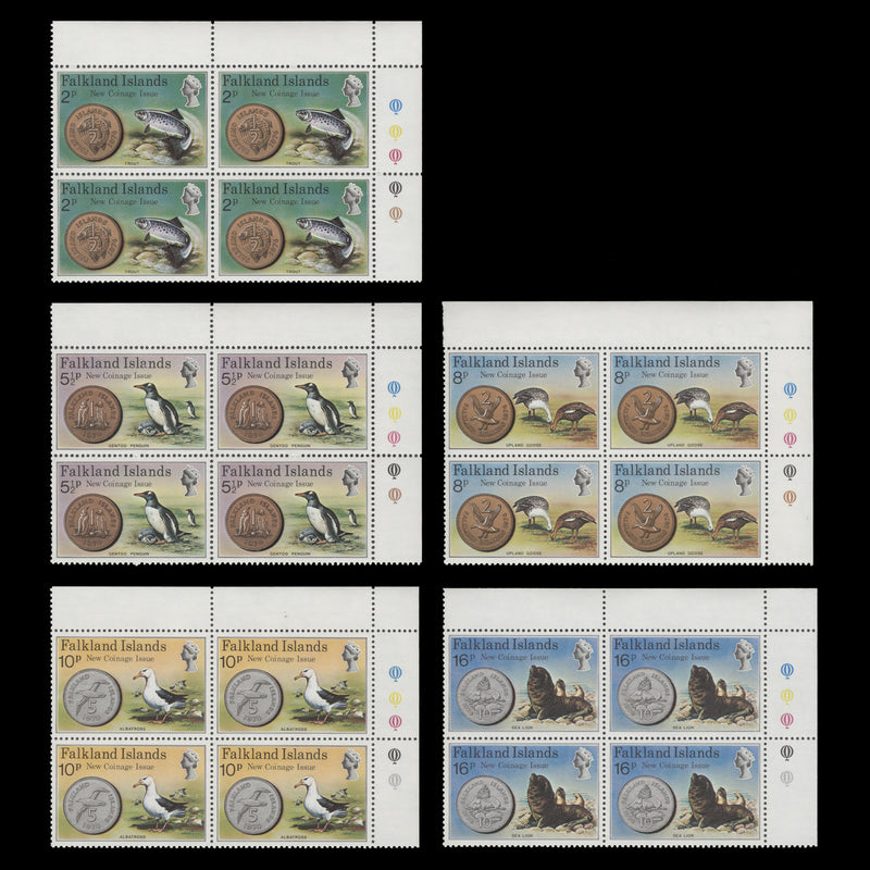 Falkland Islands 1975 (MNH) New Coinage traffic light blocks