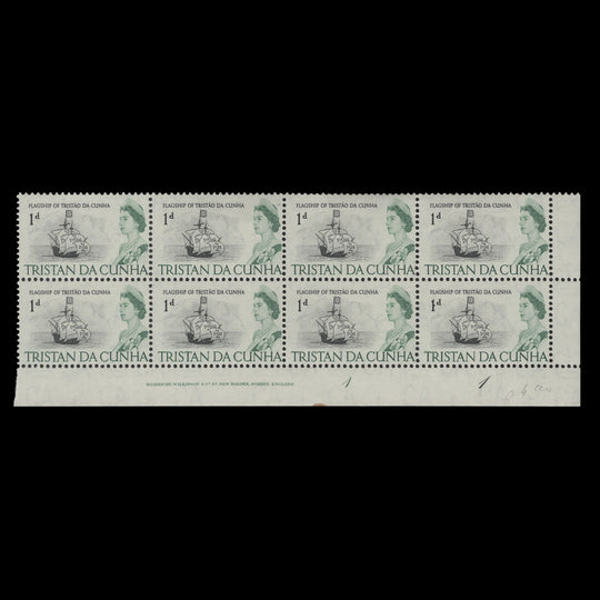 Tristan da Cunha 1965 (MNH) 1d Flagship of Tristão da Cunha plate 1–1 block