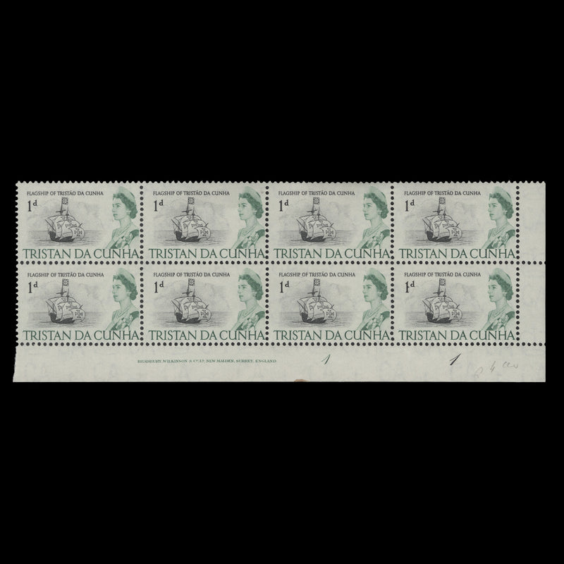 Tristan da Cunha 1965 (MNH) 1d Flagship of Tristão da Cunha plate 1–1 block