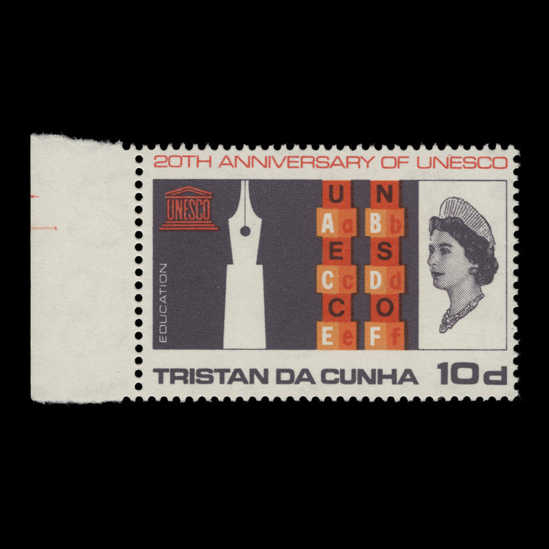 Tristan da Cunha 1966 (Variety) 10d UNESCO Anniversary with watermark to right