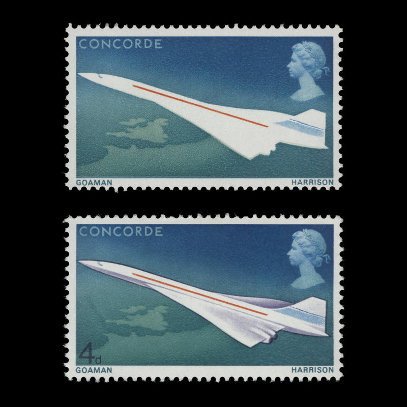 Great Britain 1969 (Error) 4d First Flight of Concorde missing violet