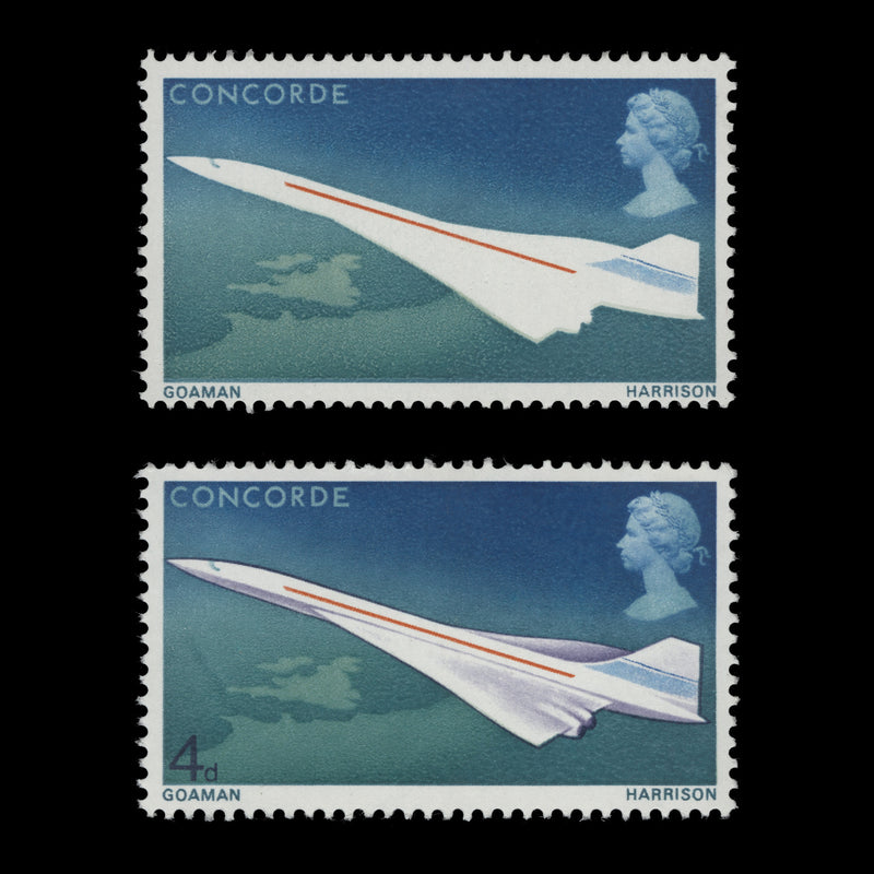 Great Britain 1969 (Error) 4d First Flight of Concorde missing violet