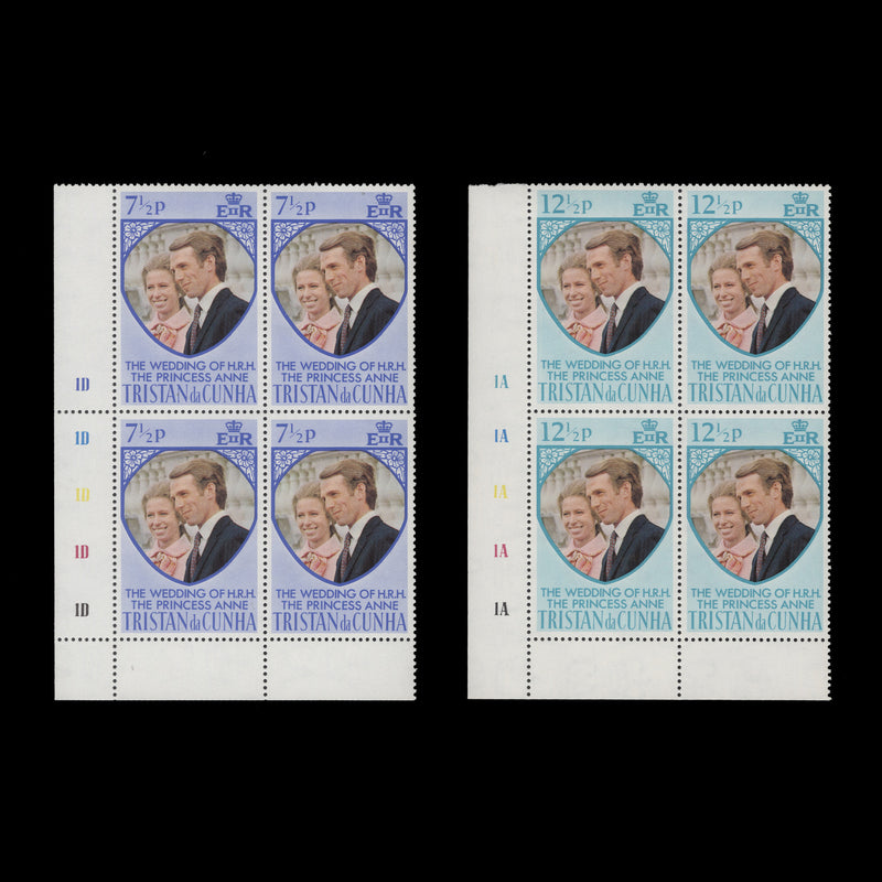 Tristan da Cunha 1973 (MNH) Royal Wedding plate blocks