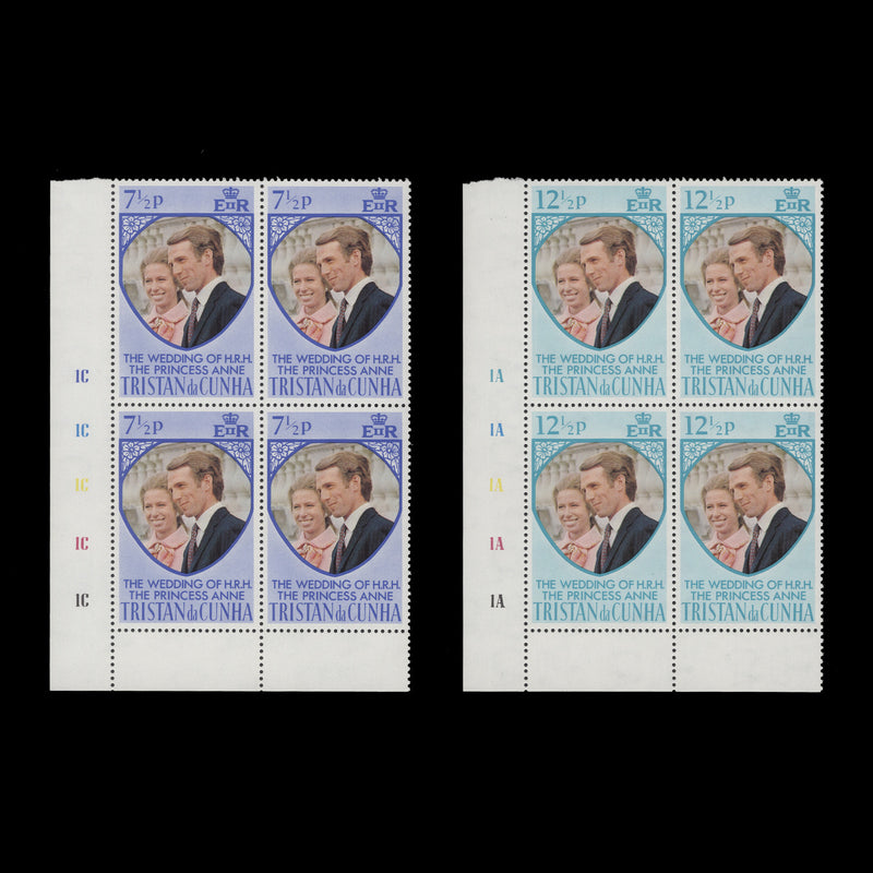 Tristan da Cunha 1973 (MNH) Royal Wedding plate blocks