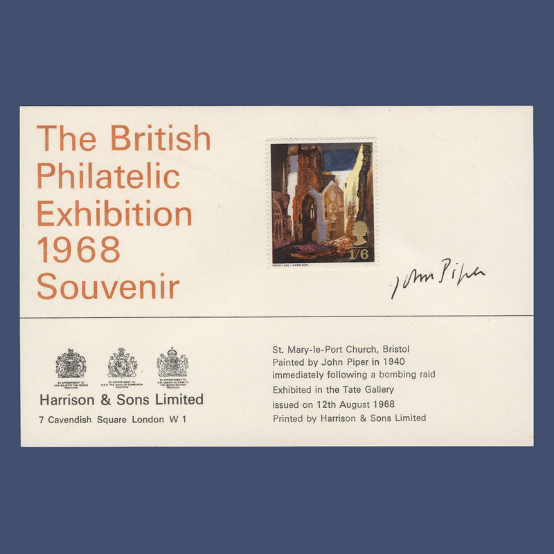 Great Britain 1968 British Paintings presentation card signed by John Piper