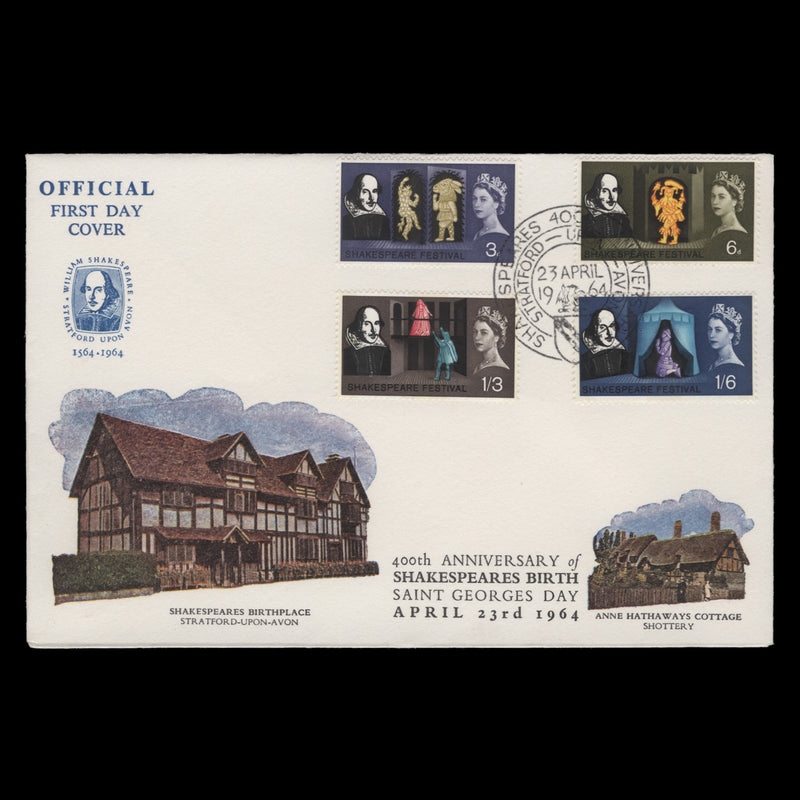 Great Britain 1964 Shakespeare Festival phosphor first day cover