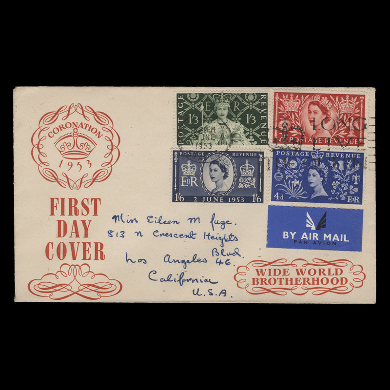 Great Britain 1953 Coronation first day cover, LEEK