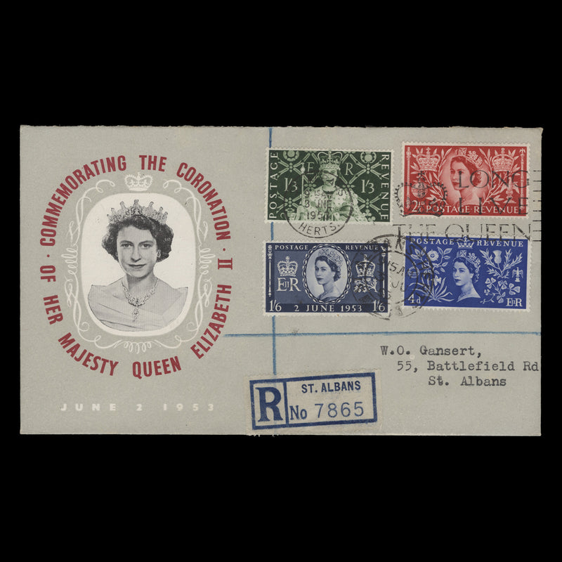 Great Britain 1953 Coronation first day cover, ST ALBANS