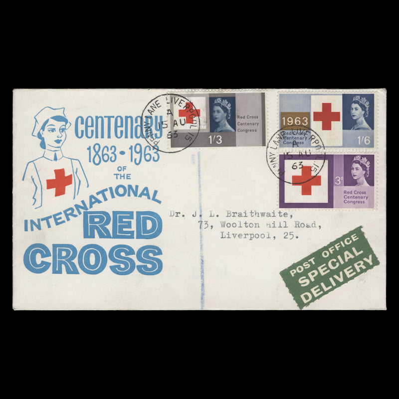 Great Britain 1963 (FDC) Red Cross Centenary phosphor, PENNY LANE