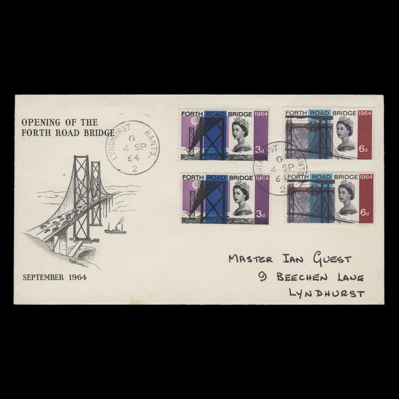 Great Britain 1964 Forth Road Bridge first day cover, LYNDHURST