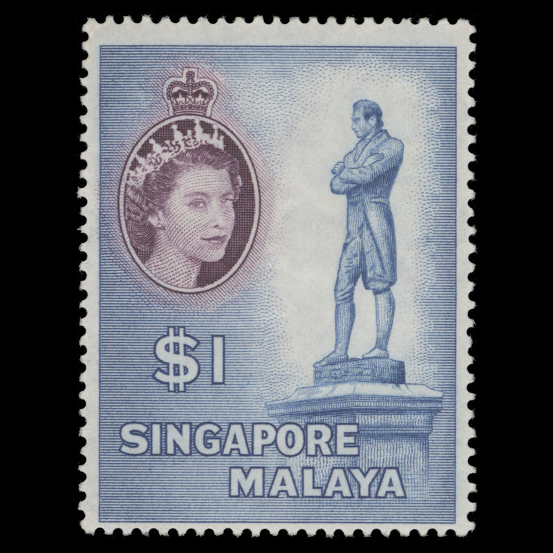 Singapore 1955 (MNH) $1 Raffles Statue