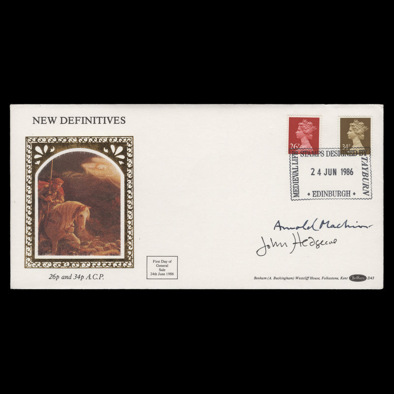 Great Britain 1986 Definitives first day cover signed by Hedgecoe and Machin