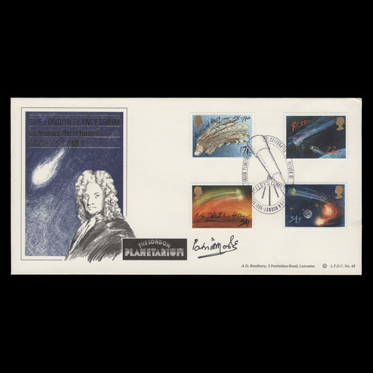 Great Britain 1986 Appearance of Halley's Comet first day cover signed by Patrick Moore