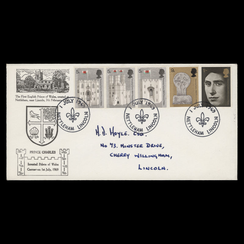 Great Britain 1969 Investiture first day cover, NETTLEHAM