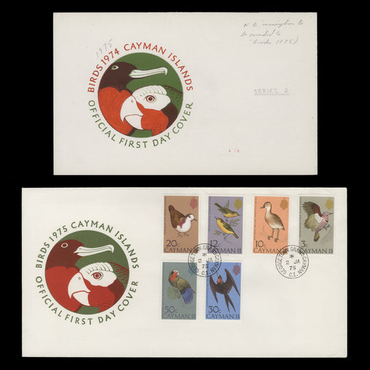 Cayman Islands 1975 Birds first day cover artwork by Michael Goaman