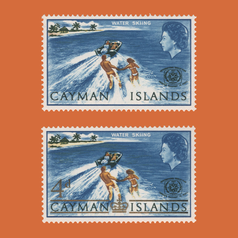 Cayman Islands 1967 (Error) 4d International Tourist Year missing gold