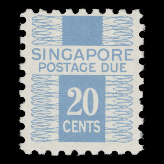 Singapore 1969 (MNH) 20c Postage Due, white paper