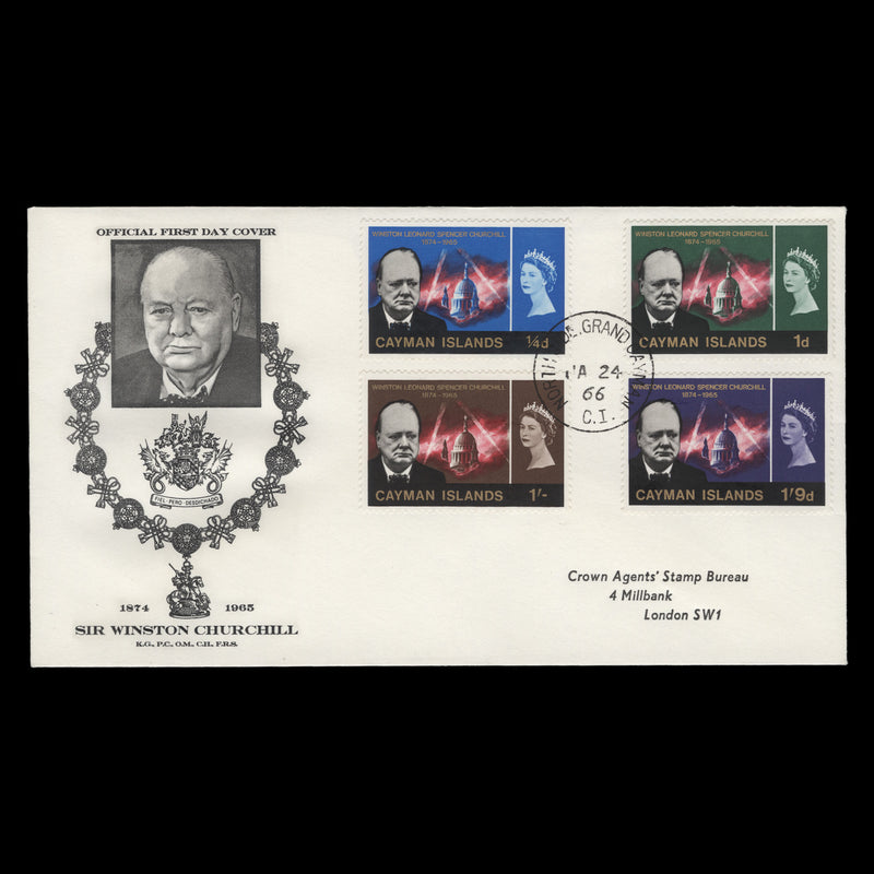 Cayman Islands 1966 (FDC) Churchill Commemoration, NORTH SIDE