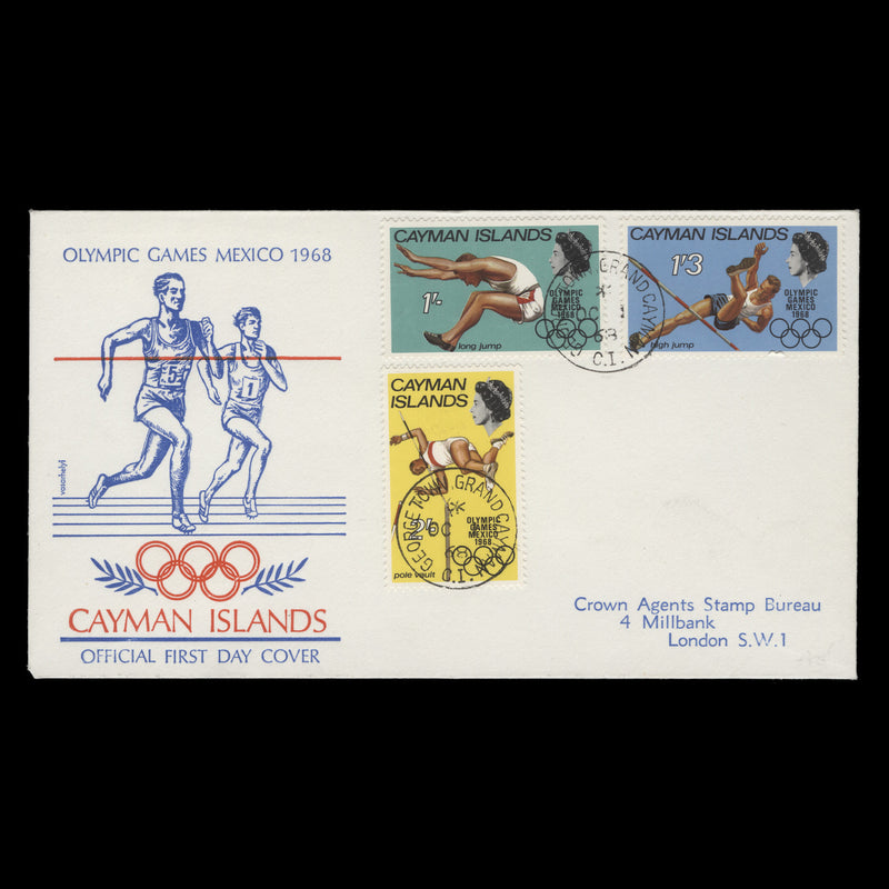 Cayman Islands 1968 (FDC) Olympic Games, Mexico, GEORGETOWN