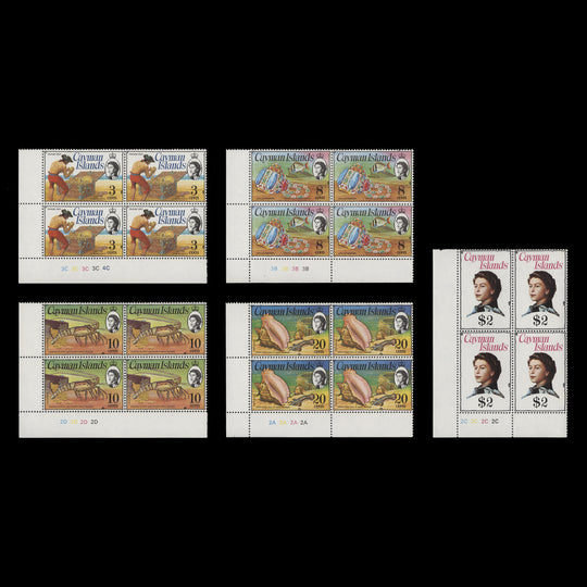 Cayman Islands 1976 (MNH) Pirate Treasure Definitives plate blocks, ordinary