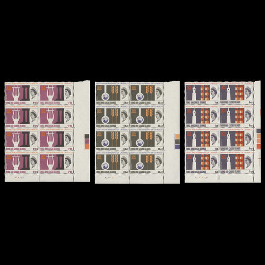 Turks & Caicos Islands 1966 (MNH) UNESCO Anniversary plate blocks