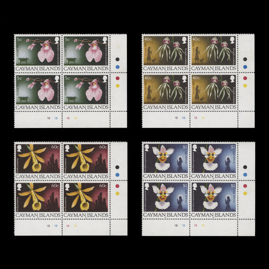 Cayman Islands 1993 (MNH) Christmas traffic light/plate blocks