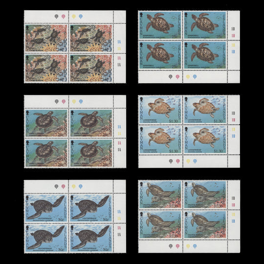 Cayman Islands 1995 (MNH) Sea Turtles plate blocks