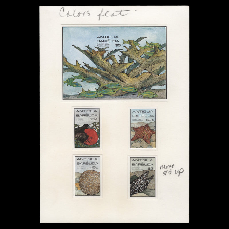 Antigua & Barbuda 1985 Marine Life imperf proofs